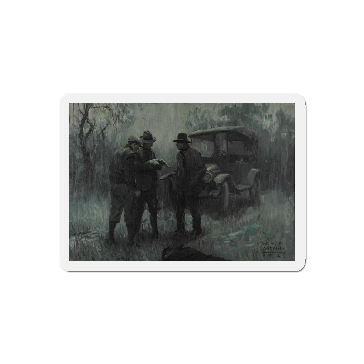 After the Shoot Out, 1925 (Magazine Illustration) Refrigerator Magnet-5" x 5"-The Sticker Space