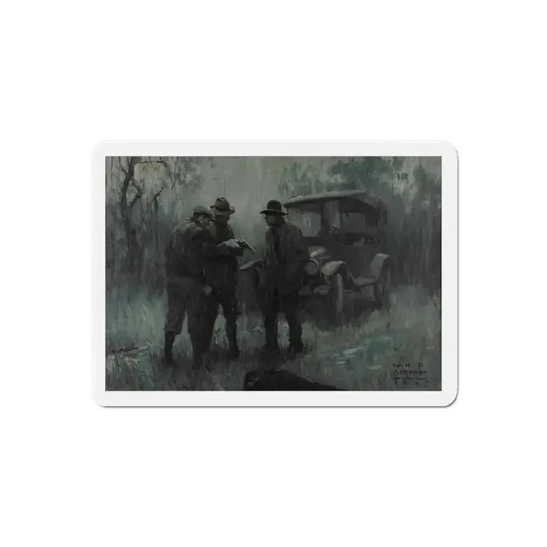 After the Shoot Out, 1925 (Magazine Illustration) Refrigerator Magnet 6 Inch Die-Cut - The Sticker Space