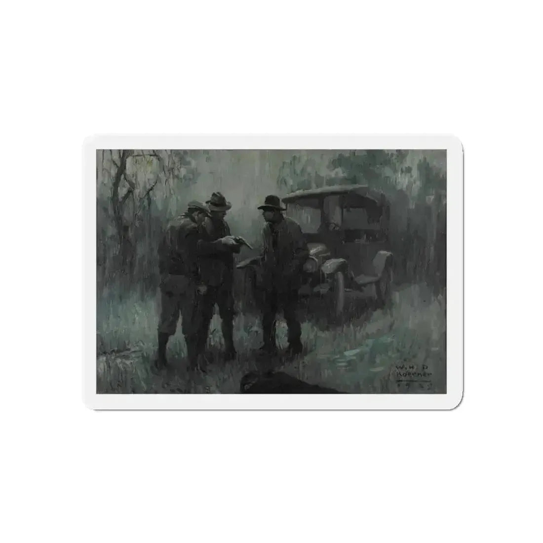 After the Shoot Out, 1925 (Magazine Illustration) Refrigerator Magnet - The Sticker Space