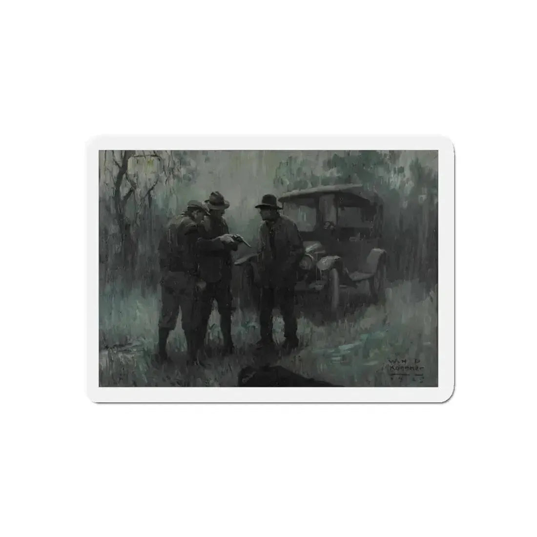 After the Shoot Out, 1925 (Magazine Illustration) Refrigerator Magnet - The Sticker Space