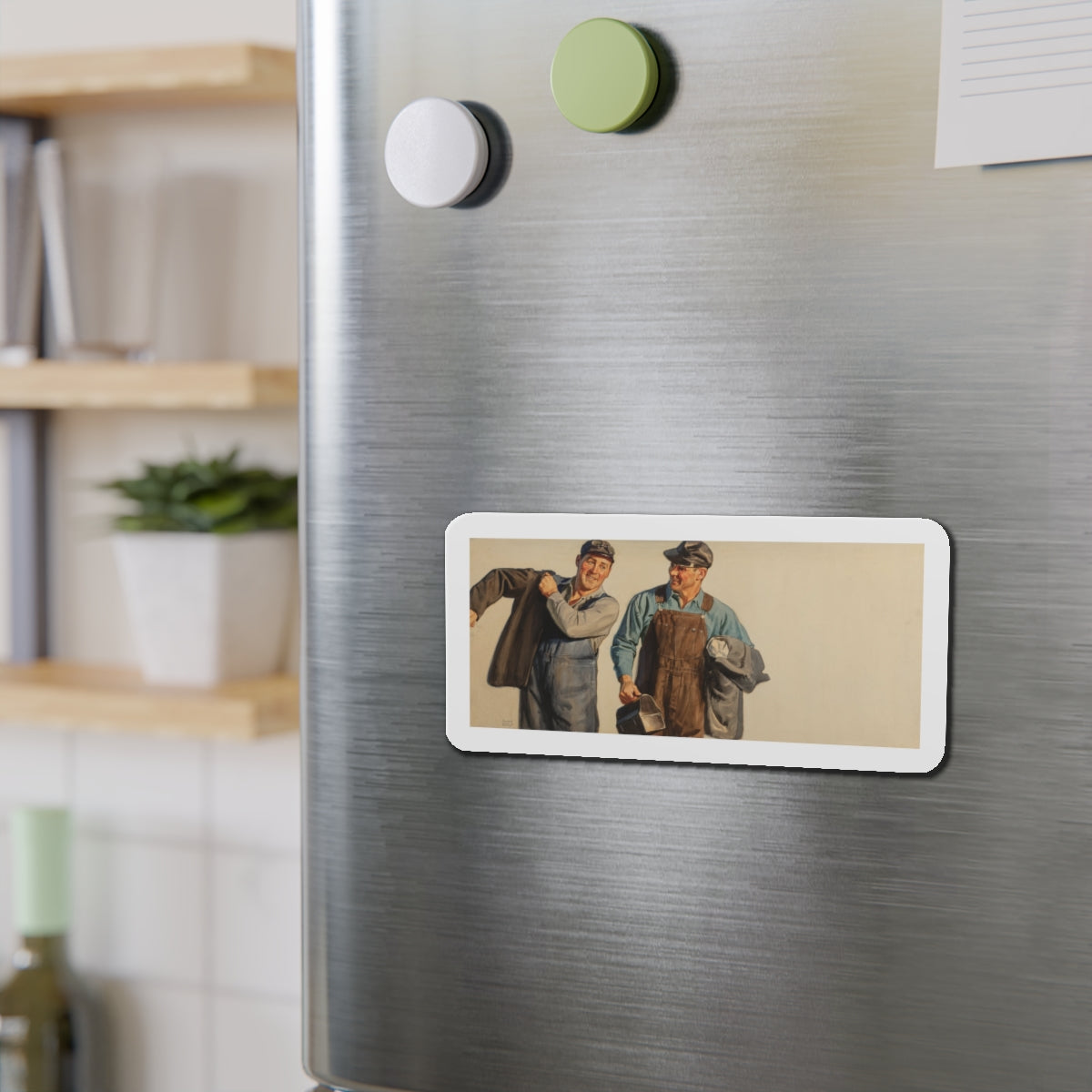 After Work (Magazine Illustration) Refrigerator Magnet-The Sticker Space