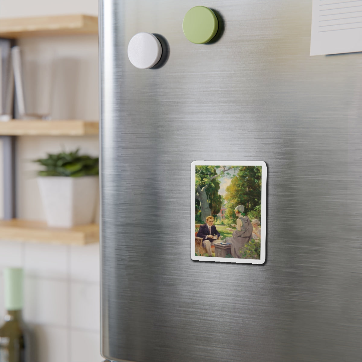 Afternoon Tea (Magazine Illustration) Refrigerator Magnet-The Sticker Space