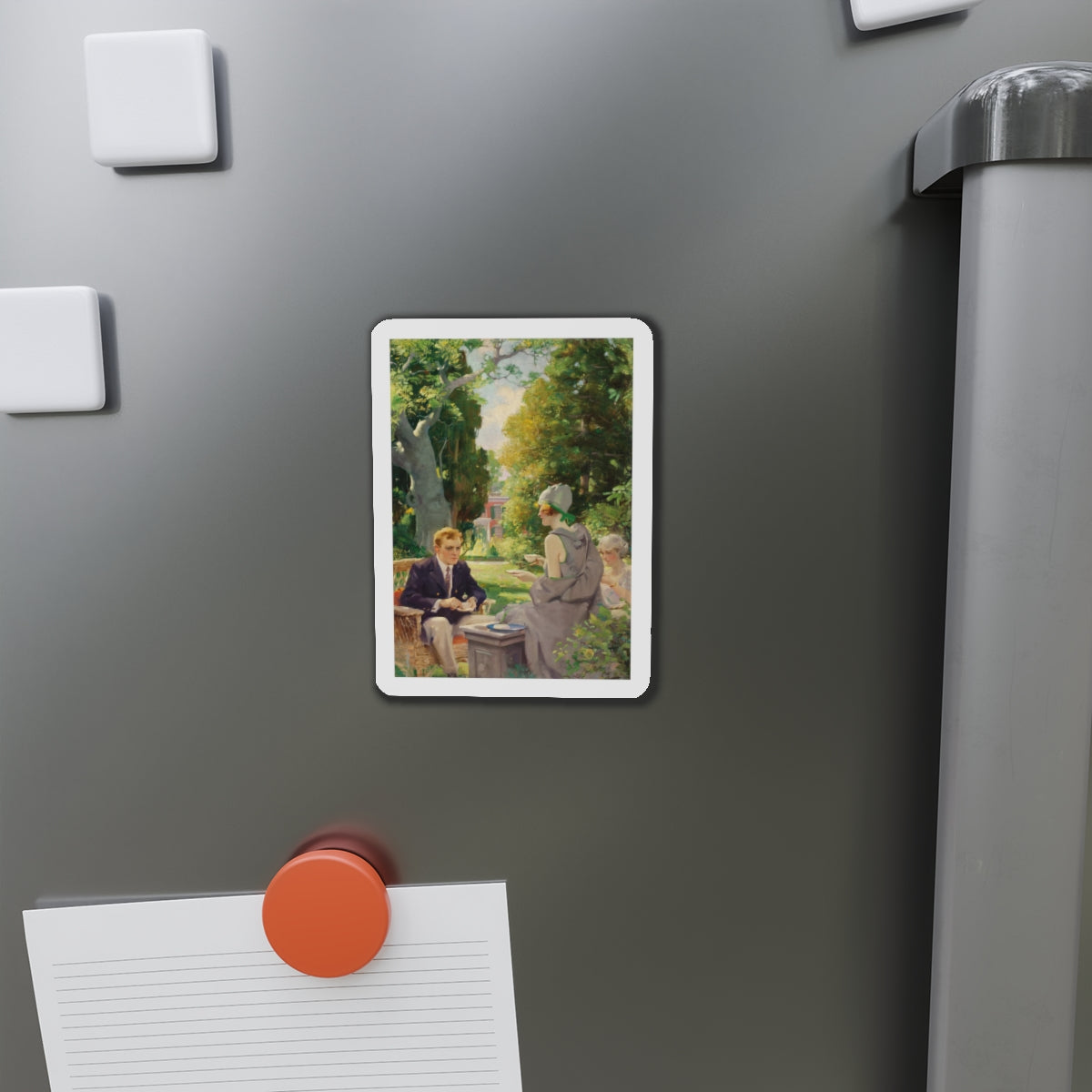 Afternoon Tea (Magazine Illustration) Refrigerator Magnet-The Sticker Space