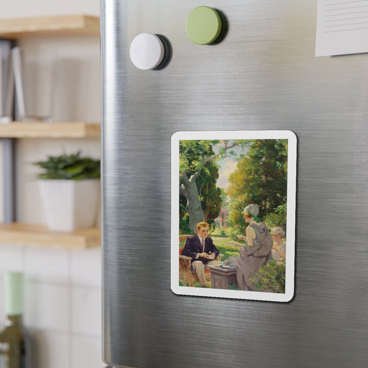 Afternoon Tea (Magazine Illustration) Refrigerator Magnet-The Sticker Space