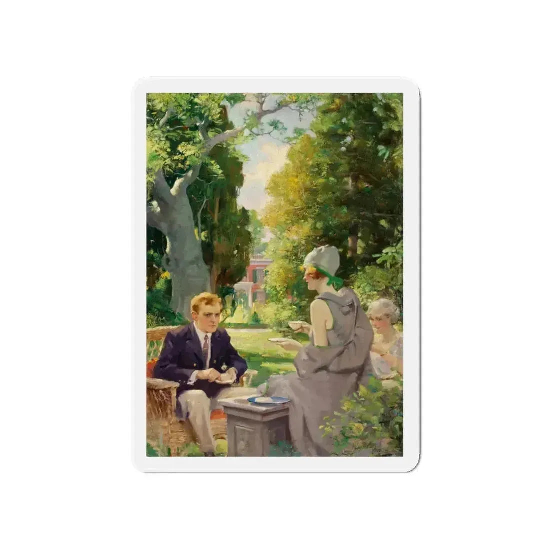 Afternoon Tea (Magazine Illustration) Refrigerator Magnet 4 Inch - The Sticker Space