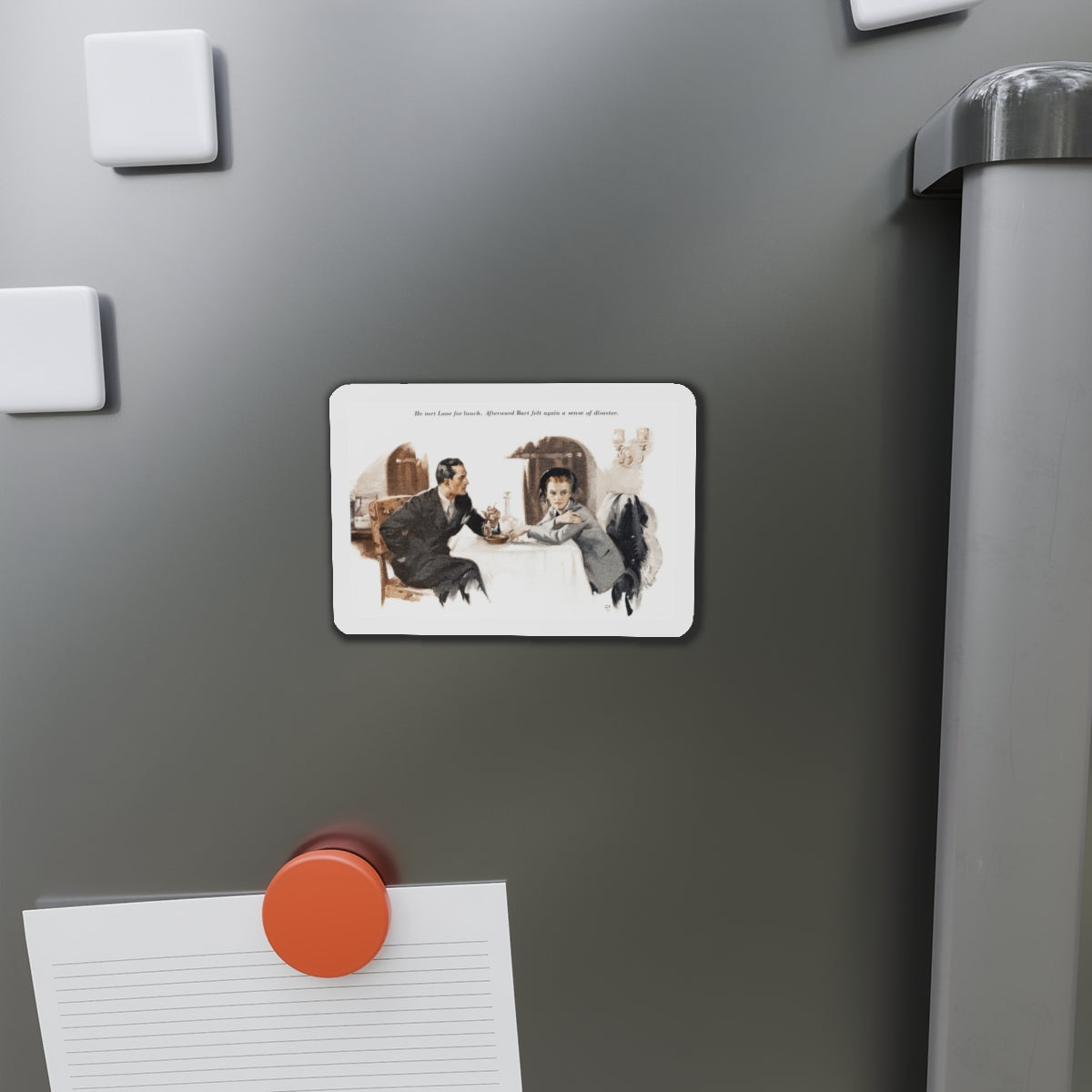 Again a sense of disaster (Magazine Illustration) Refrigerator Magnet-The Sticker Space