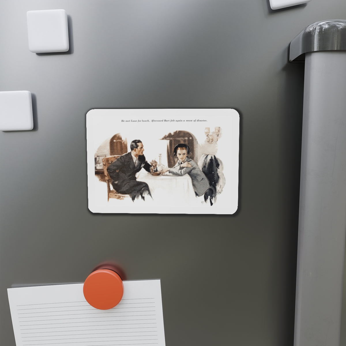 Again a sense of disaster (Magazine Illustration) Refrigerator Magnet-The Sticker Space