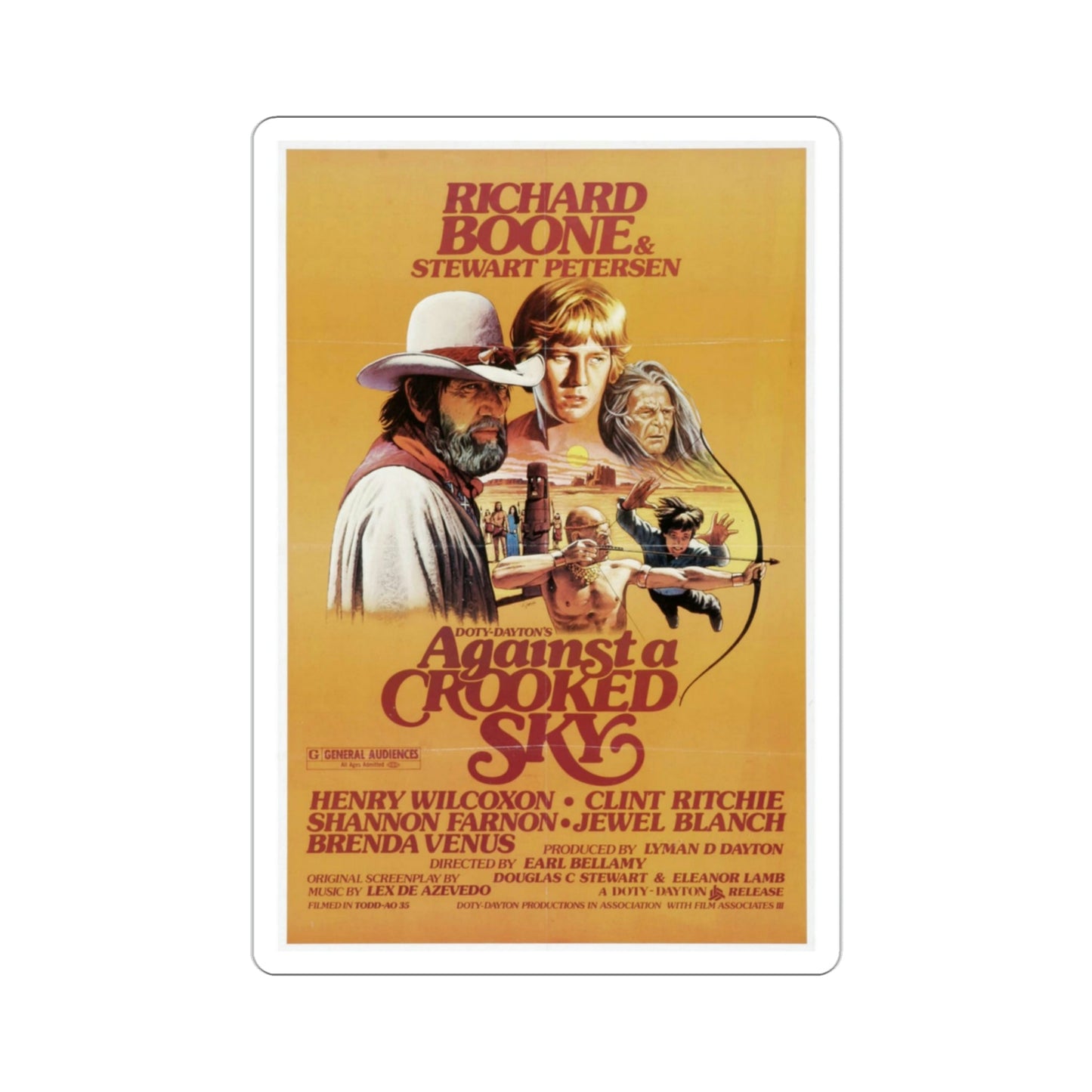 Against a Crooked Sky 1975 Movie Poster STICKER Vinyl Die-Cut Decal-3 Inch-The Sticker Space