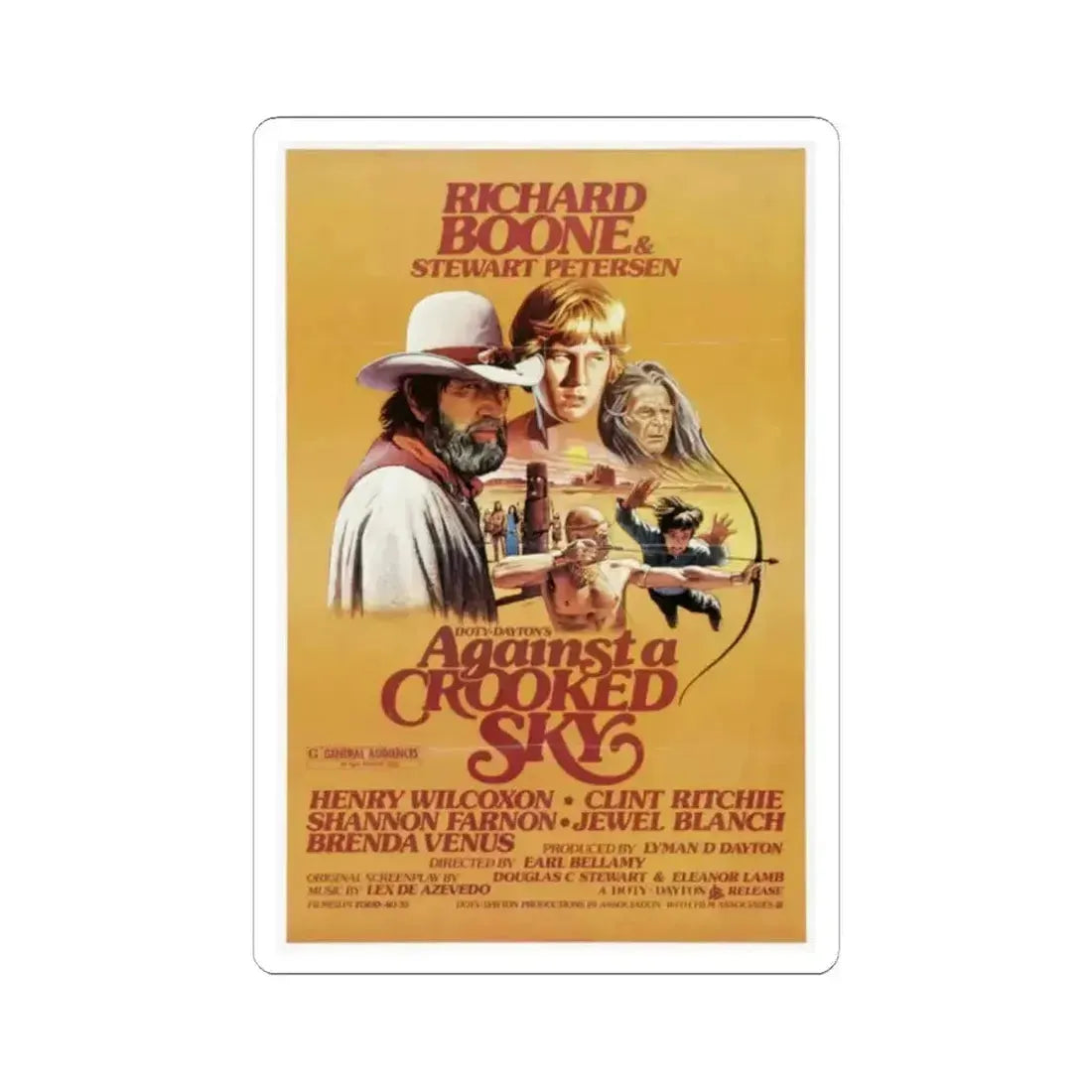 Against a Crooked Sky 1975 Movie Poster - STICKER Vinyl Kiss-Cut Decal 2 Inch White - The Sticker Space