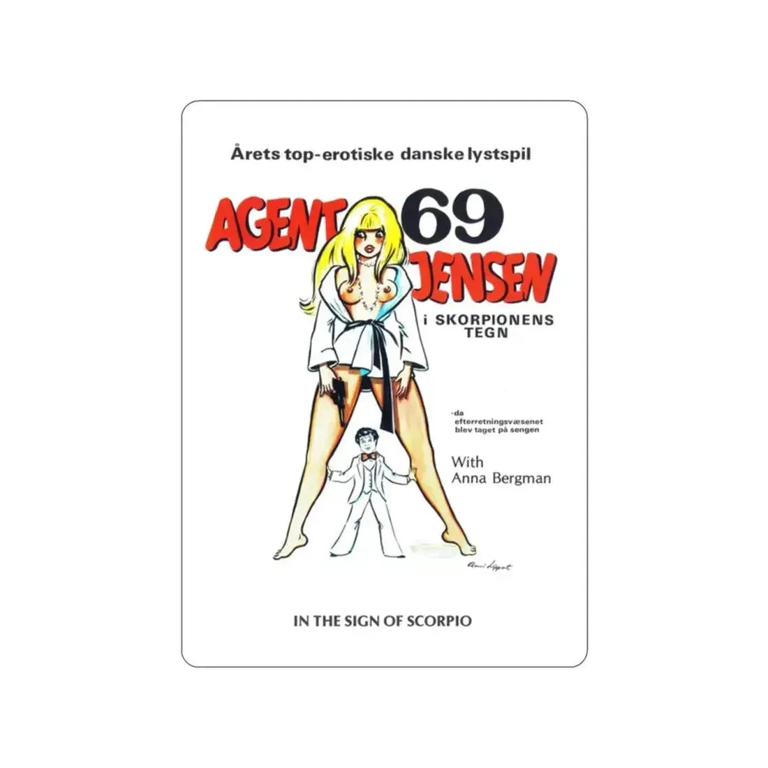 AGENT 69 IN THE SIGN OF SCORPIO 1977 Movie Poster STICKER Vinyl Die-Cut Decal - The Sticker Space