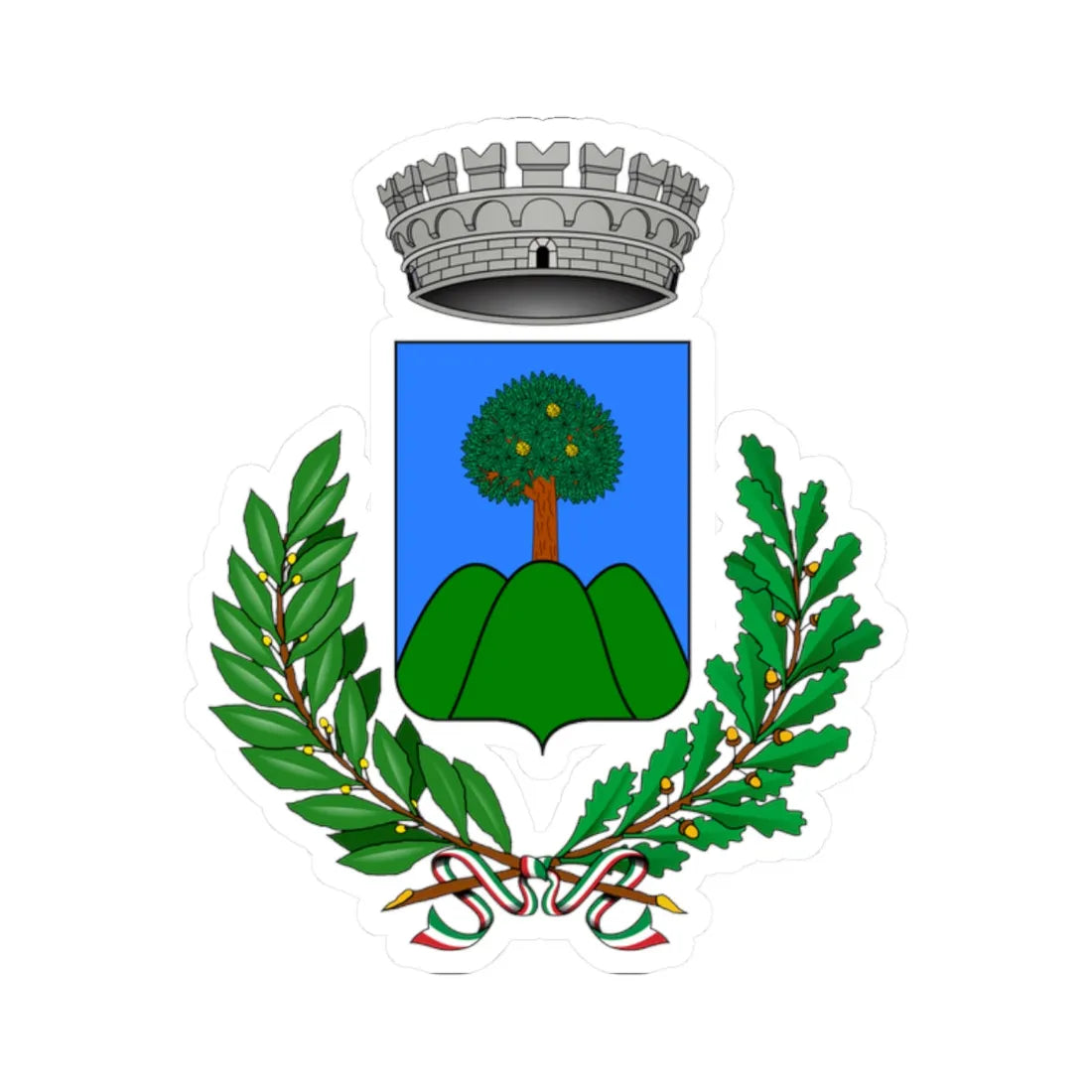 Agerola-Stemma (Italy) (Coat of Arms) STICKER Vinyl Kiss-Cut Decal 2 Inch White - The Sticker Space