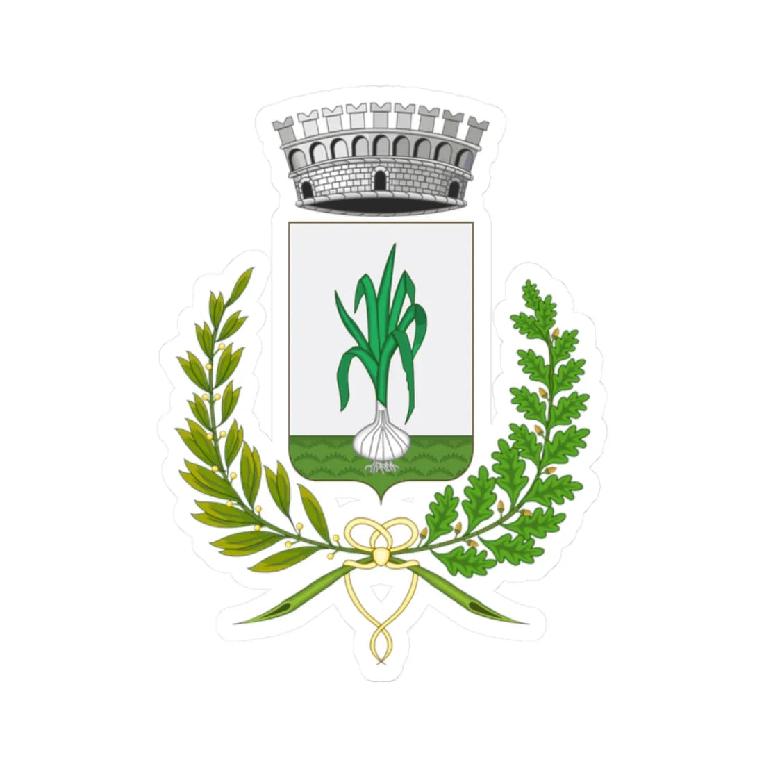 Agliana-Stemma (Italy) (Coat of Arms) STICKER Vinyl Kiss-Cut Decal 2 Inch White - The Sticker Space