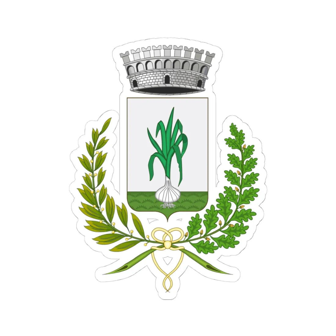 Agliana-Stemma (Italy) (Coat of Arms) STICKER Vinyl Kiss-Cut Decal 4 Inch White - The Sticker Space
