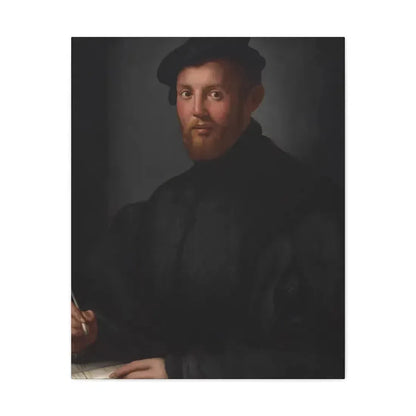 Agnolo Bronzino (1503-1572) Portrait of a young man with a book - Canvas Wall Art 24″ x 30″ 1.25" - The Sticker Space