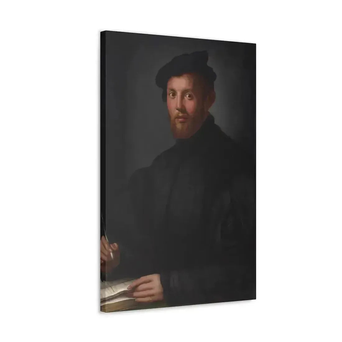 Agnolo Bronzino (1503-1572) Portrait of a young man with a book - Canvas Wall Art - The Sticker Space