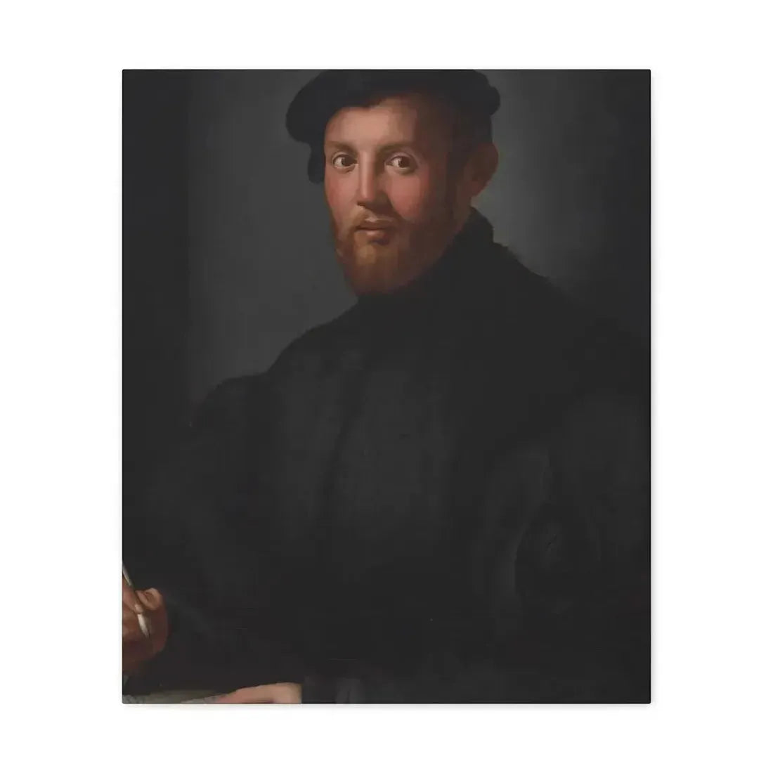 Agnolo Bronzino (1503-1572) Portrait of a young man with a book - Canvas Wall Art - The Sticker Space