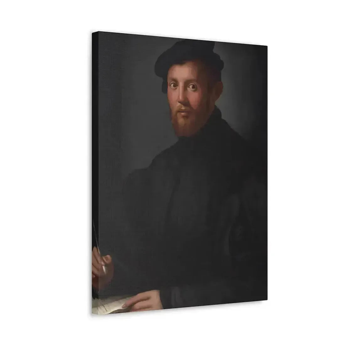 Agnolo Bronzino (1503-1572) Portrait of a young man with a book - Canvas Wall Art - The Sticker Space