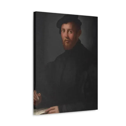Agnolo Bronzino (1503-1572) Portrait of a young man with a book - Canvas Wall Art - The Sticker Space
