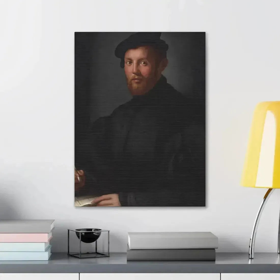 Agnolo Bronzino (1503-1572) Portrait of a young man with a book - Canvas Wall Art - The Sticker Space