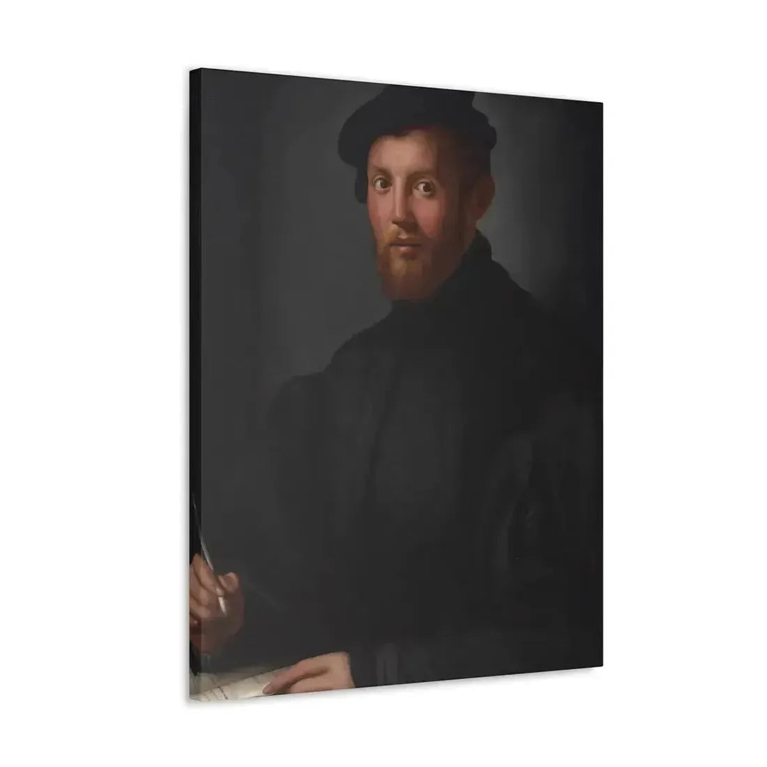 Agnolo Bronzino (1503-1572) Portrait of a young man with a book - Canvas Wall Art - The Sticker Space