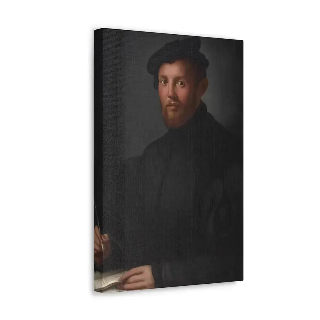 Agnolo Bronzino (1503-1572) Portrait of a young man with a book - Canvas Wall Art - The Sticker Space