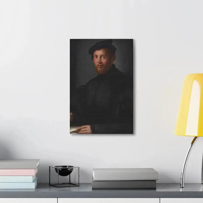 Agnolo Bronzino (1503-1572) Portrait of a young man with a book - Canvas Wall Art - The Sticker Space
