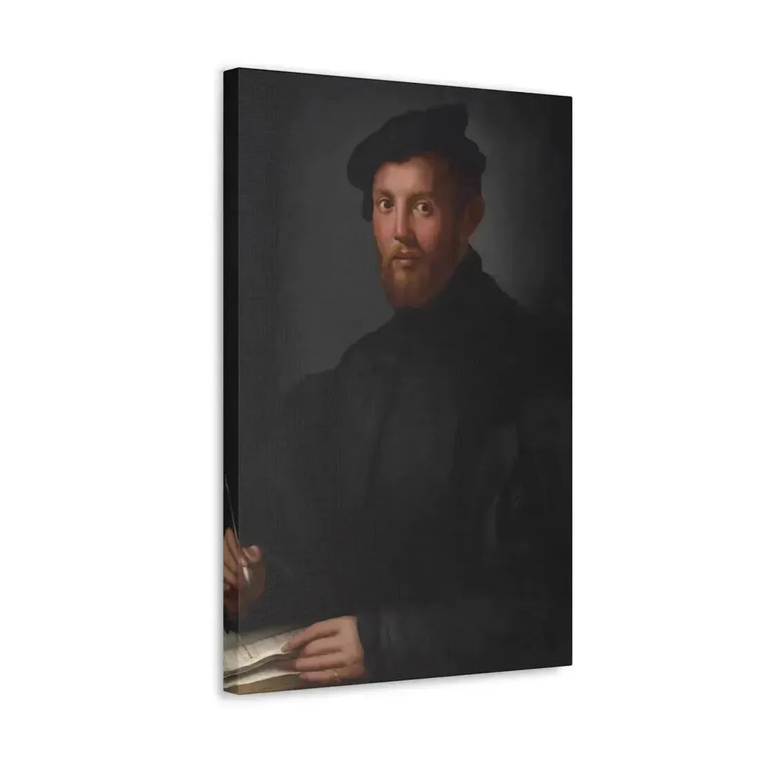 Agnolo Bronzino (1503-1572) Portrait of a young man with a book - Canvas Wall Art - The Sticker Space