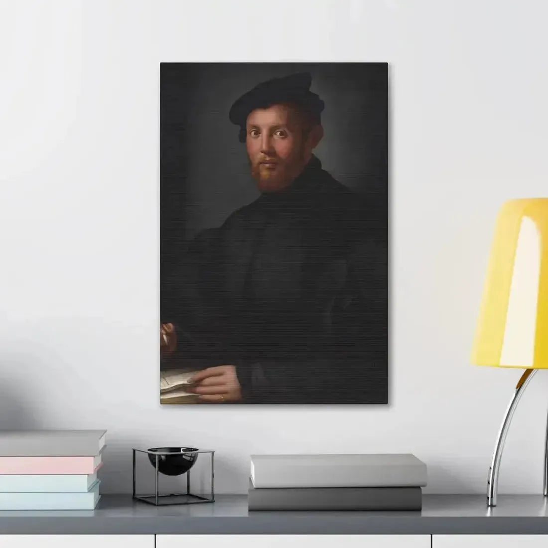 Agnolo Bronzino (1503-1572) Portrait of a young man with a book - Canvas Wall Art - The Sticker Space