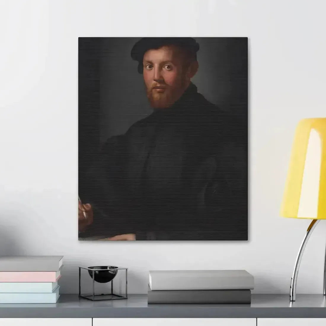 Agnolo Bronzino (1503-1572) Portrait of a young man with a book - Canvas Wall Art - The Sticker Space