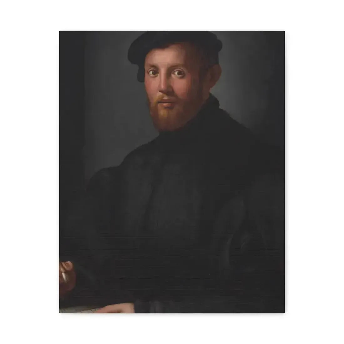 Agnolo Bronzino (1503-1572) Portrait of a young man with a book - Canvas Wall Art - The Sticker Space