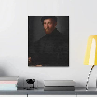 Agnolo Bronzino (1503-1572) Portrait of a young man with a book - Canvas Wall Art - The Sticker Space