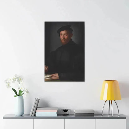 Agnolo Bronzino (1503-1572) Portrait of a young man with a book - Canvas Wall Art - The Sticker Space