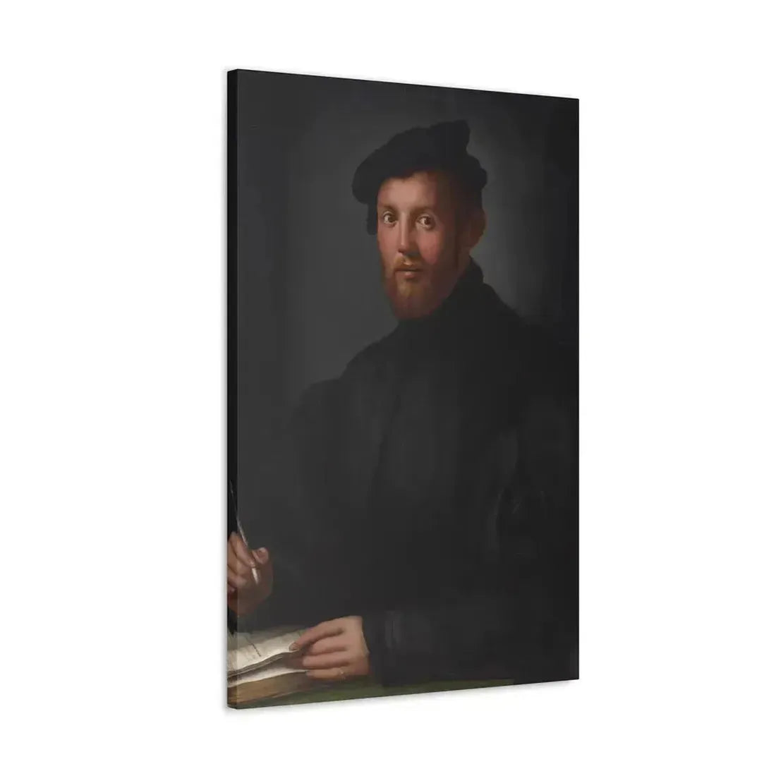 Agnolo Bronzino (1503-1572) Portrait of a young man with a book - Canvas Wall Art - The Sticker Space