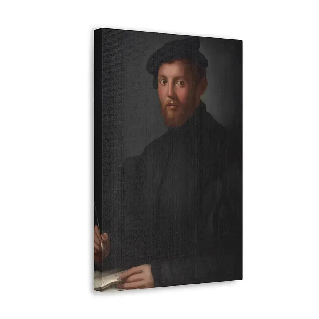 Agnolo Bronzino (1503-1572) Portrait of a young man with a book - Canvas Wall Art - The Sticker Space