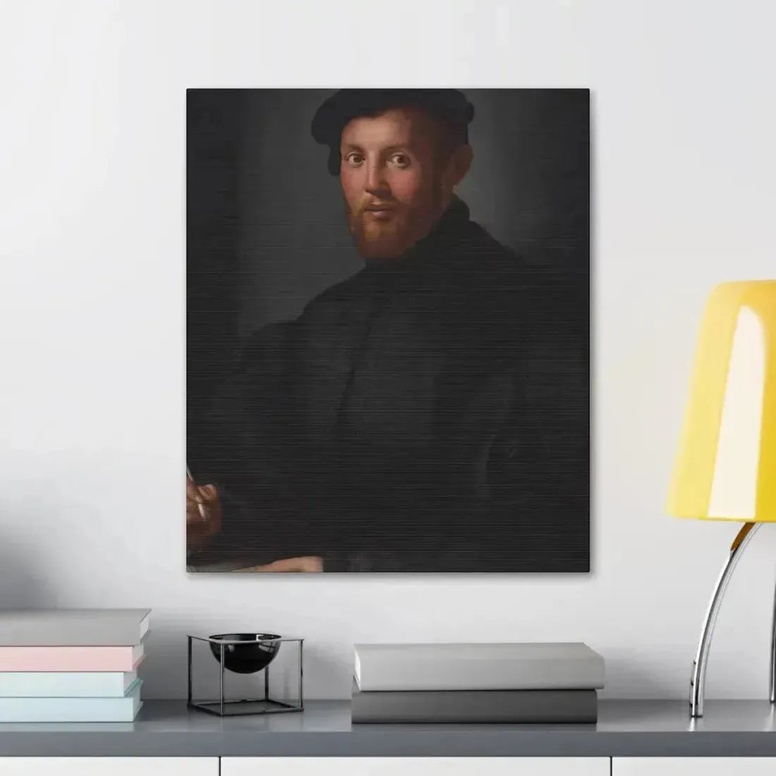 Agnolo Bronzino (1503-1572) Portrait of a young man with a book - Canvas Wall Art - The Sticker Space