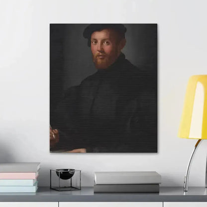 Agnolo Bronzino (1503-1572) Portrait of a young man with a book - Canvas Wall Art - The Sticker Space