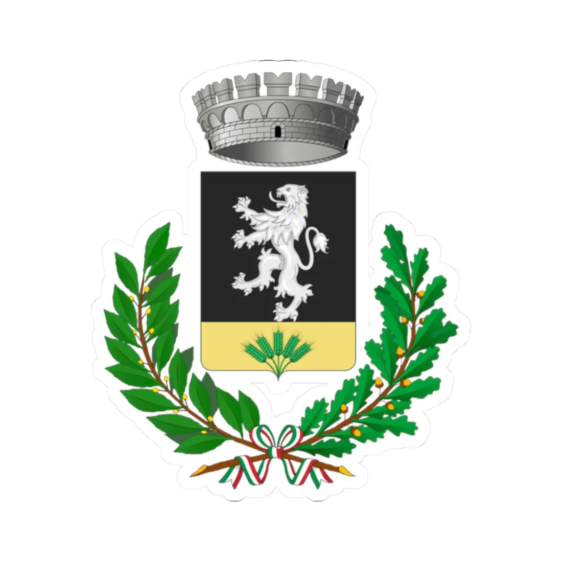 Aiello Calabro-Stemma (Italy) (Coat of Arms) STICKER Vinyl Kiss-Cut Decal 2 Inch White - The Sticker Space