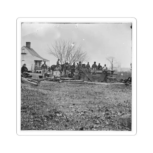 Aiken's Landing, Virginia (Vicinity). Negro Group at Aiken's Farm (U.S. Civil War) STICKER Vinyl Kiss-Cut Decal 2 Inch White - The Sticker Space