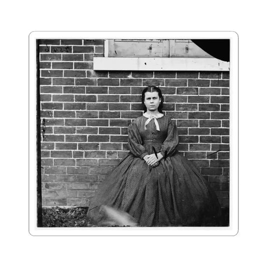 Aiken's Landing, Virginia (Vicinity). Young Girl at Aiken House (U.S. Civil War) STICKER Vinyl Kiss-Cut Decal 2 Inch White - The Sticker Space