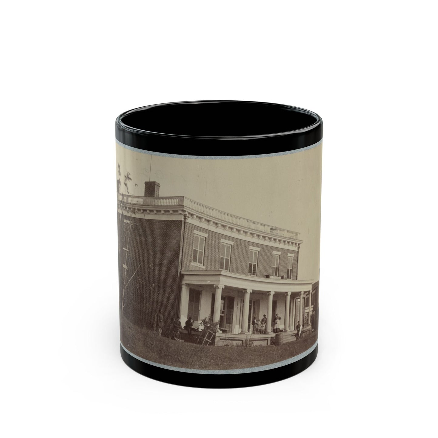 Aiken's House, James River, Va. 002(2) (U.S. Civil War) Black Coffee Mug