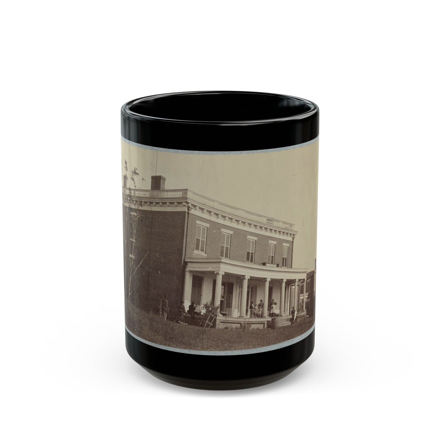 Aiken's House, James River, Va. 002(2) (U.S. Civil War) Black Coffee Mug