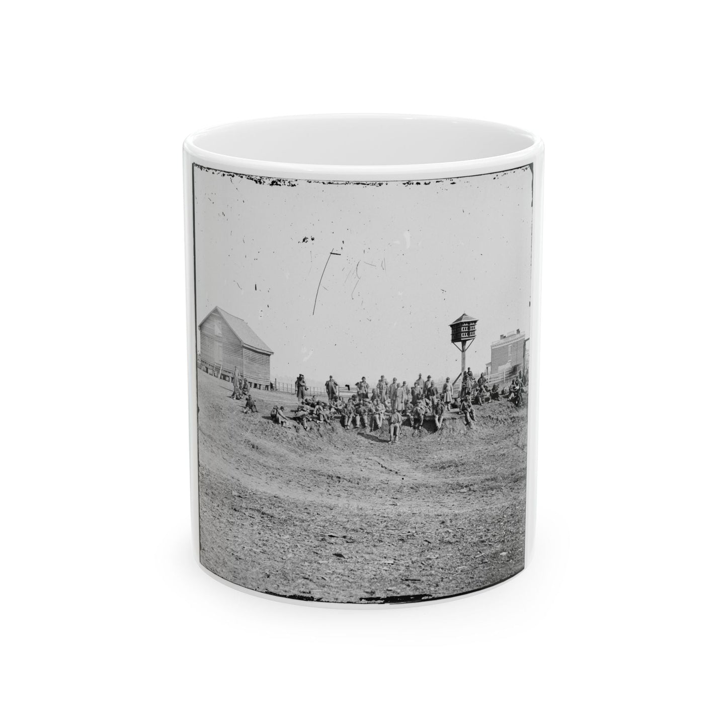 Aiken's Landing, Va.  African-American Soldiers Resting Near The Aiken House, View Looking Toward The House (U.S. Civil War) White Coffee Mug