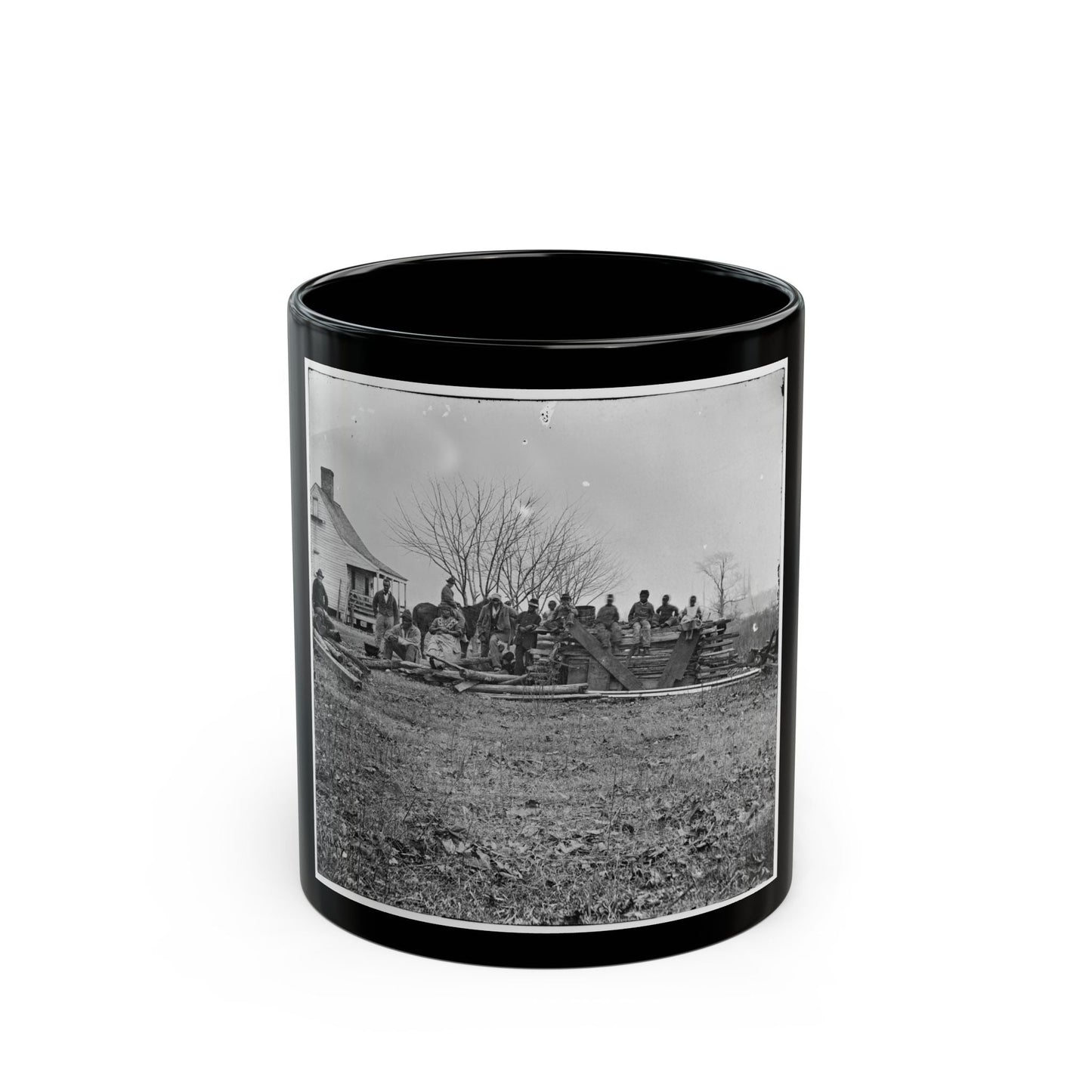 Aiken's Landing, Virginia (Vicinity). Negro Group At Aiken's Farm (U.S. Civil War) Black Coffee Mug