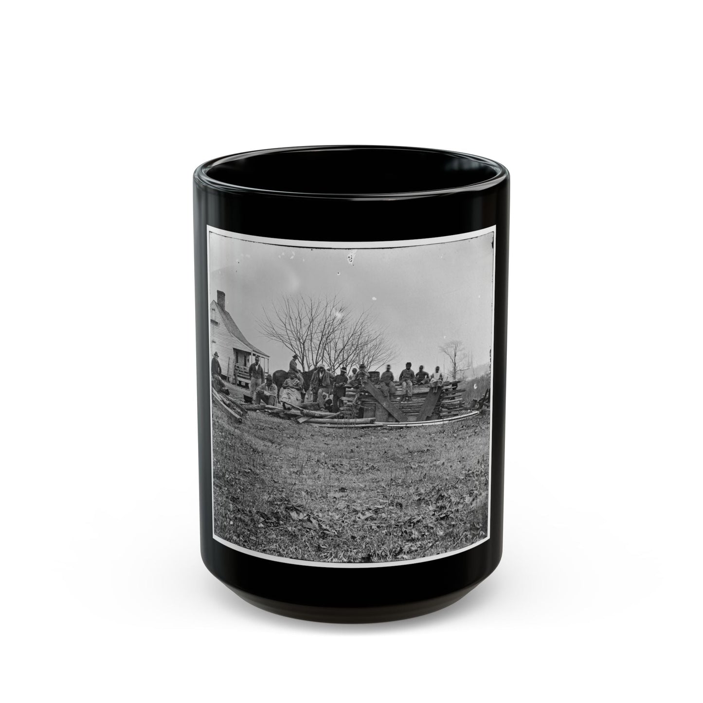 Aiken's Landing, Virginia (Vicinity). Negro Group At Aiken's Farm (U.S. Civil War) Black Coffee Mug