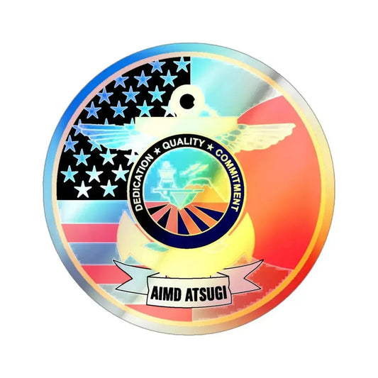 AIMD ATSUGI Command (U.S. Navy) Holographic STICKER Die-Cut Vinyl Decal 3 Inch Holographic - The Sticker Space