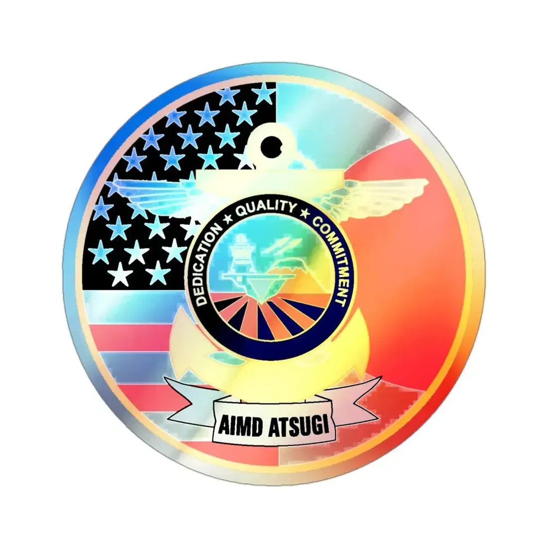 AIMD ATSUGI Command (U.S. Navy) Holographic STICKER Die-Cut Vinyl Decal - The Sticker Space