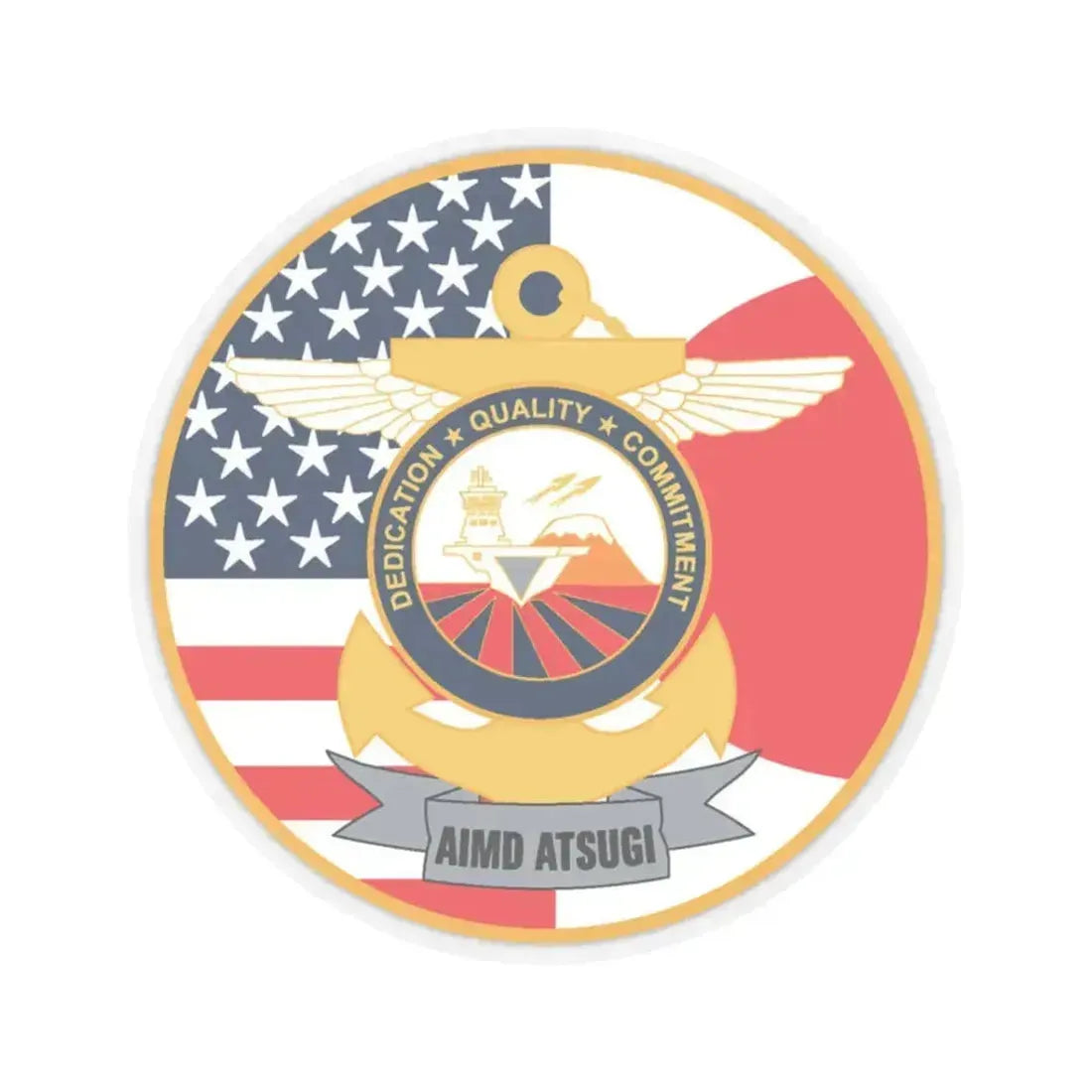 AIMD ATSUGI Command (U.S. Navy) STICKER Vinyl Kiss-Cut Decal 3 Inch Transparent - The Sticker Space