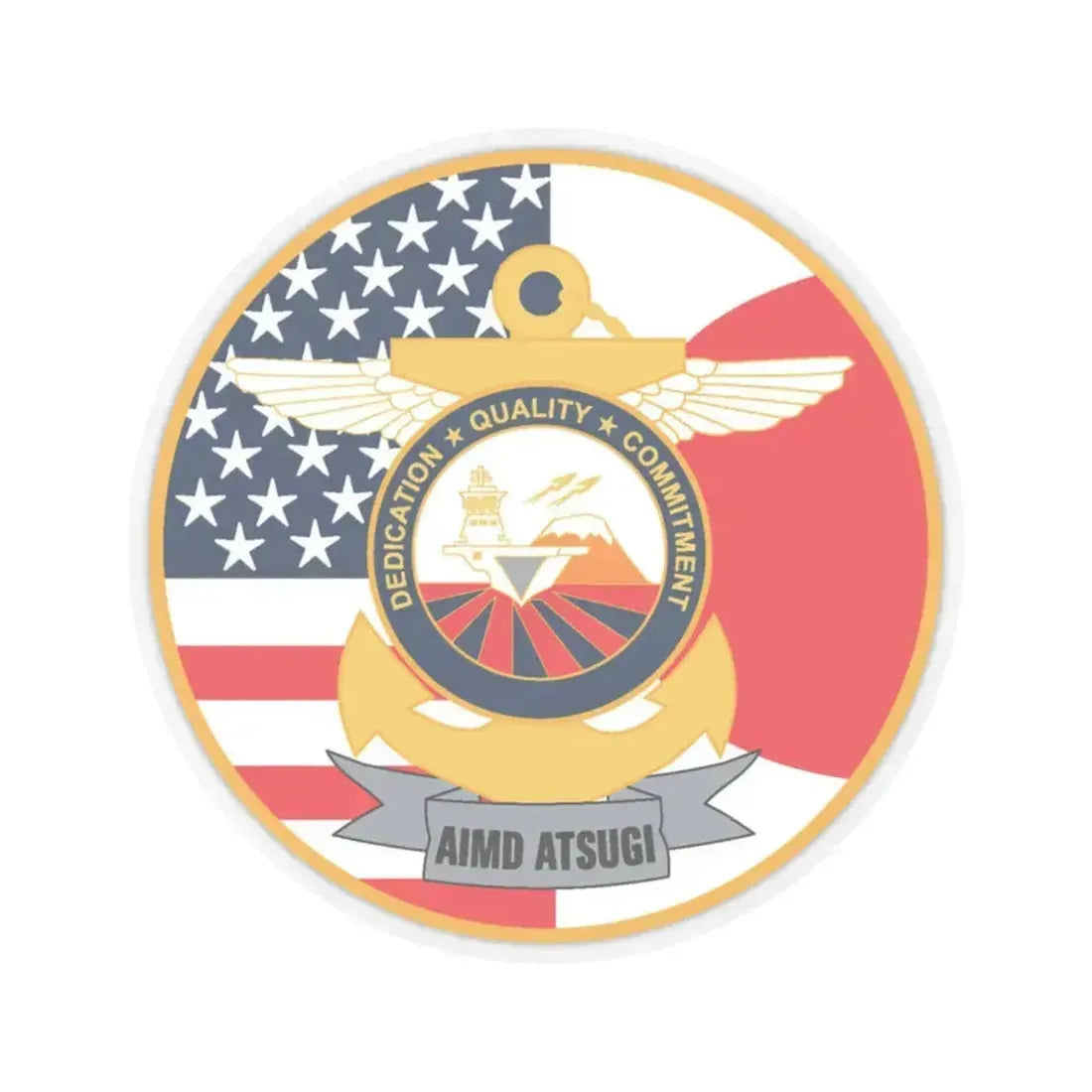 AIMD ATSUGI Command (U.S. Navy) STICKER Vinyl Kiss-Cut Decal 6 Inch Transparent - The Sticker Space