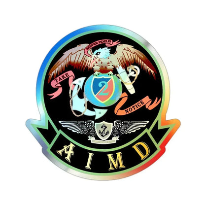 AIMD Two (U.S. Navy) Holographic STICKER Die-Cut Vinyl Decal 2 Inch Holographic - The Sticker Space