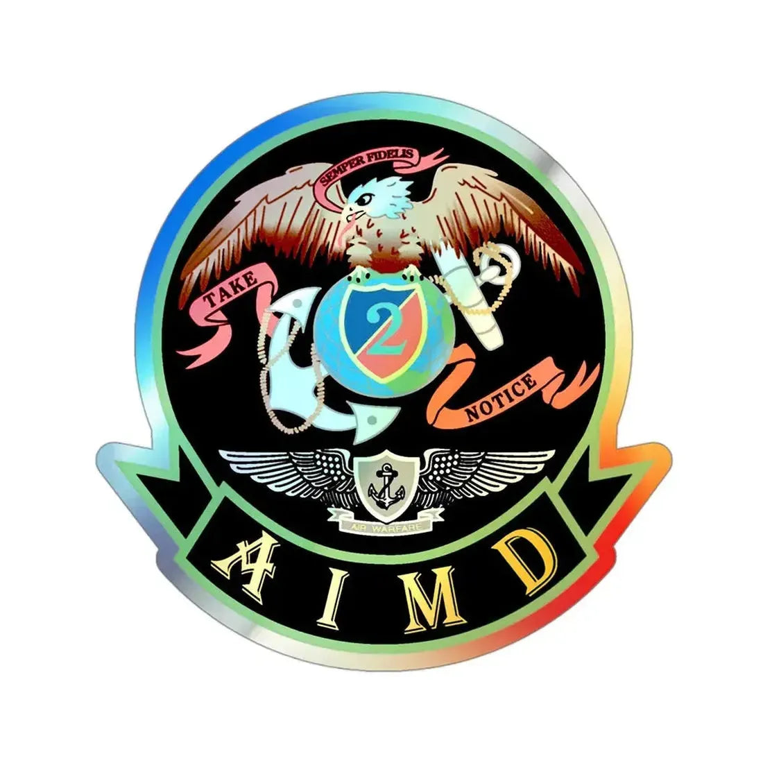 AIMD Two (U.S. Navy) Holographic STICKER Die-Cut Vinyl Decal - The Sticker Space